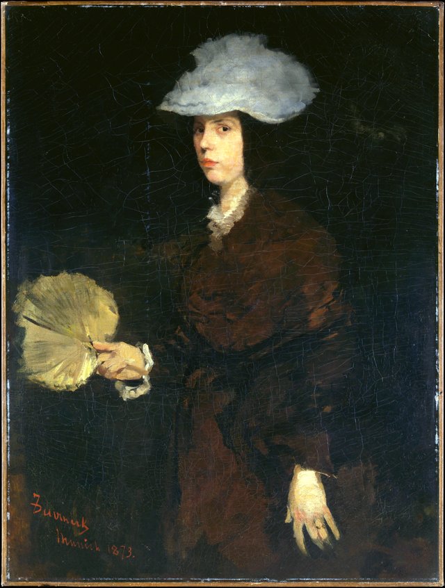 Lady with Fan by Frank Duveneck