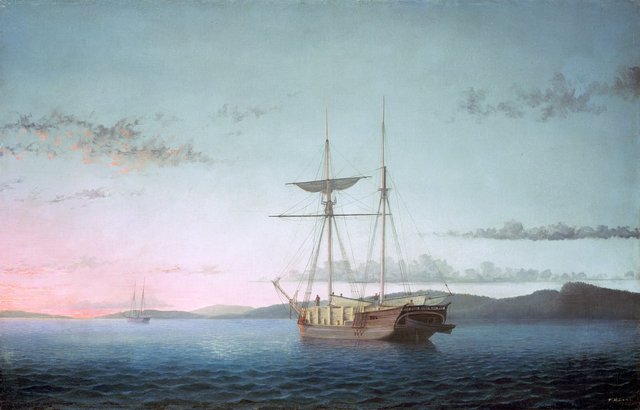 Lumber Schooners at Evening on Penobscot Bay by Fitz Henry Lane