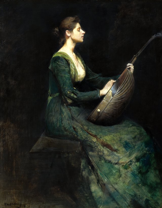 Lady with a Lute by Thomas Dewing