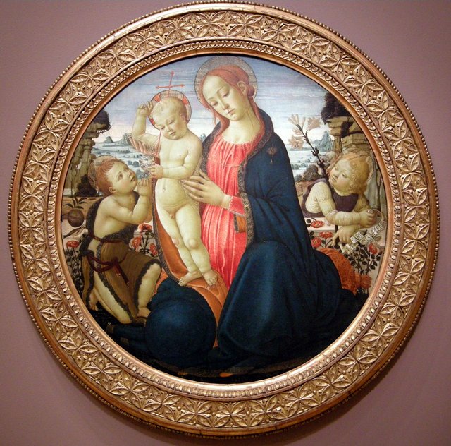 Madonna and Child with Infant, St. John the Baptist and Attending Angel by Jacopo da Sellaio