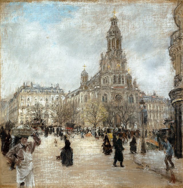 Place de la Trinité, Paris by Jean-François Raffaëlli