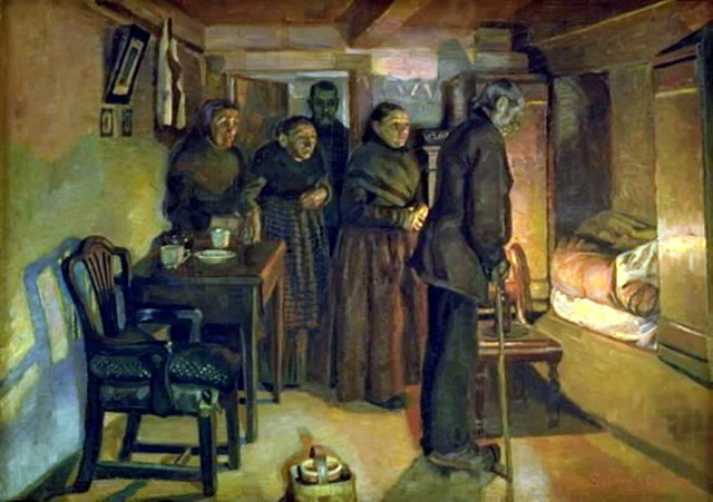 At a Deathbed by Fritz Syberg