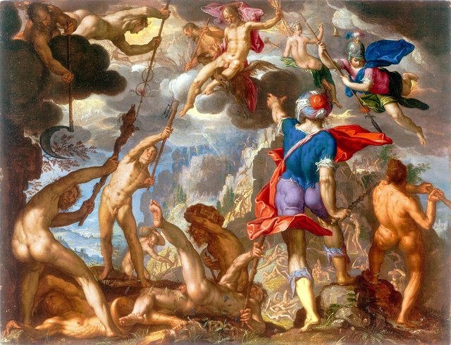The Battle between the Gods and the Giants by Joachim Wtewael