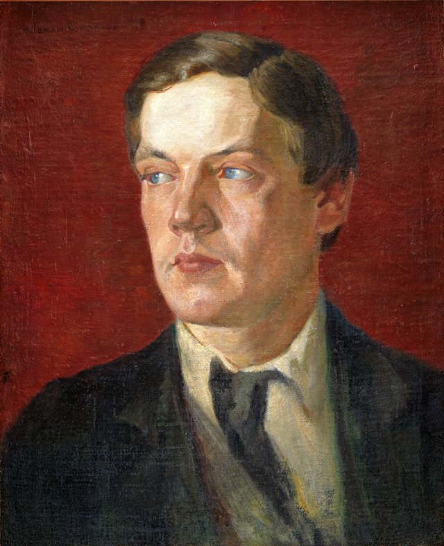 Portræt af den svenske maler Gustaf Wolmar by Johan Rohde