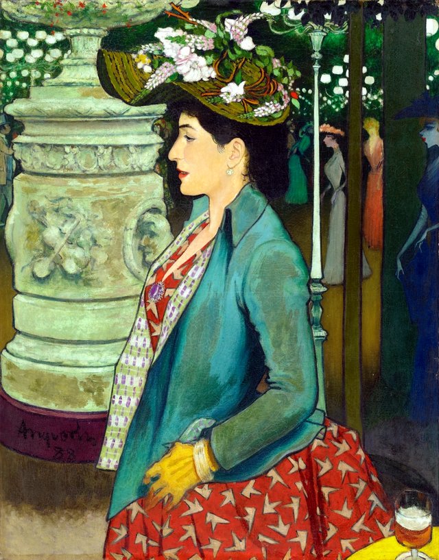 An Elegant Woman at the Élysée Montmartre by Louis Anquetin