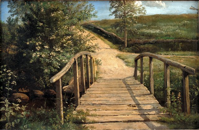 Bridge over a Stream in Assens, Funen by Dankvart Dreyer
