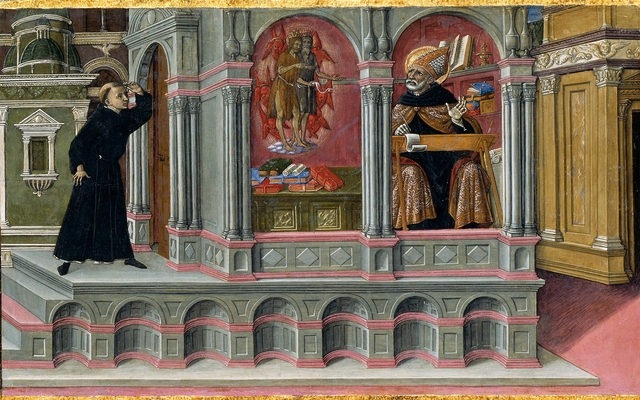 Saint Augustine's Vision of Saints Jerome and John the Baptist by Matteo di Giovanni