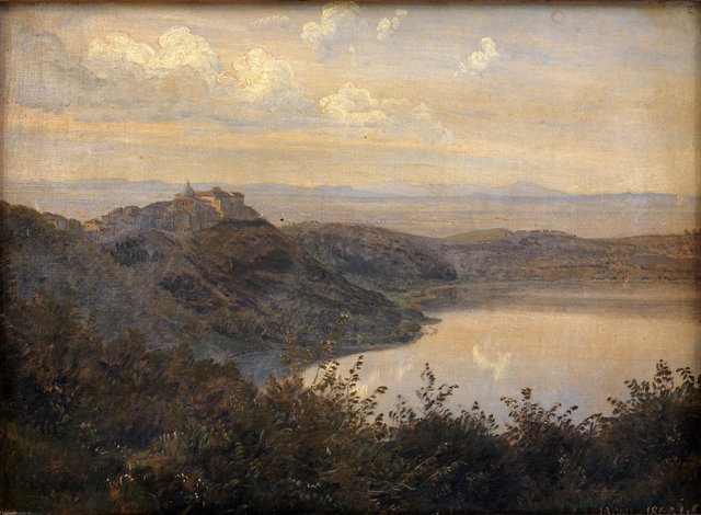 A View towards Castel Gandolfo, Italy by Janus la Cour