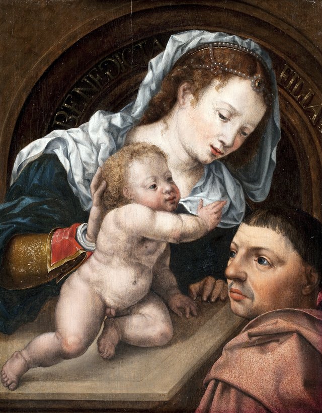 Virgin and Child with a Patron by Jan Gossaert