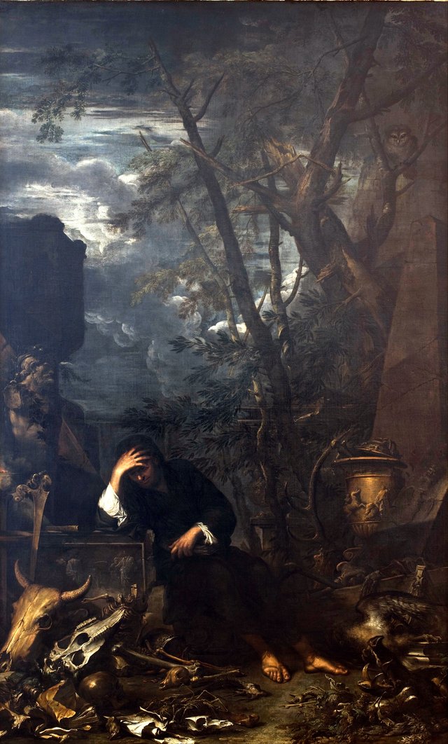 Democritus in Meditation by Salvator Rosa