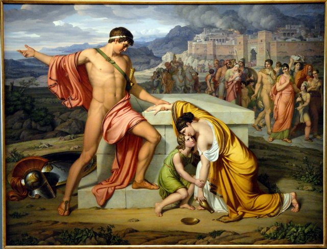 Pyrrhus and Andromache at Hector's Tomb by Johan Ludwig Lund