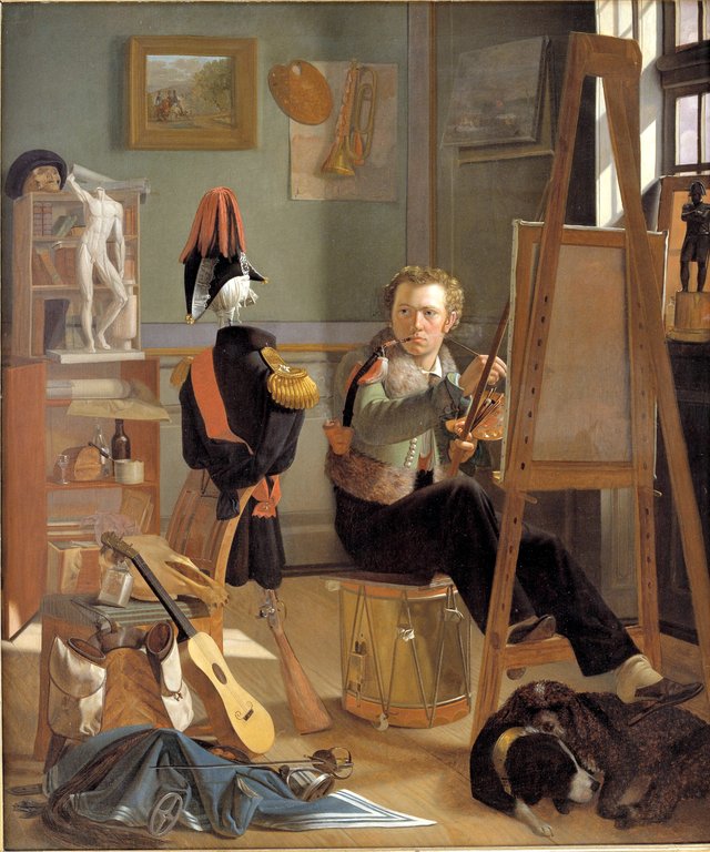 A Battle-Painter, Jørgen Sonne, in his Studio by Ditlev Blunck