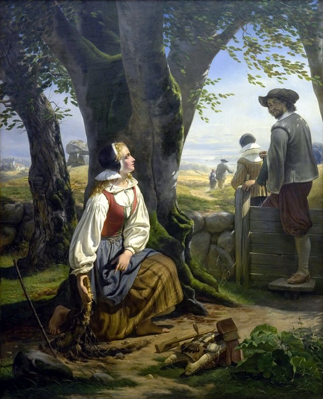 Kirsten Svendsdatter Finds the Gold Horn at Gallehus on 20 July 1639 by Niels Simonsen