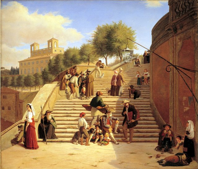 The Upper Flights of the Spanish Steps in Rome by Julius Friedlænder