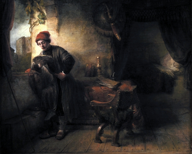 Standing Young Man at the Window in his Study Reading, known as"The Student" by Willem Drost
