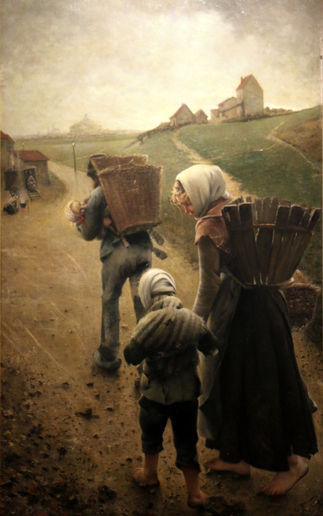 The chalk sellers-In the evening by Léon Frédéric