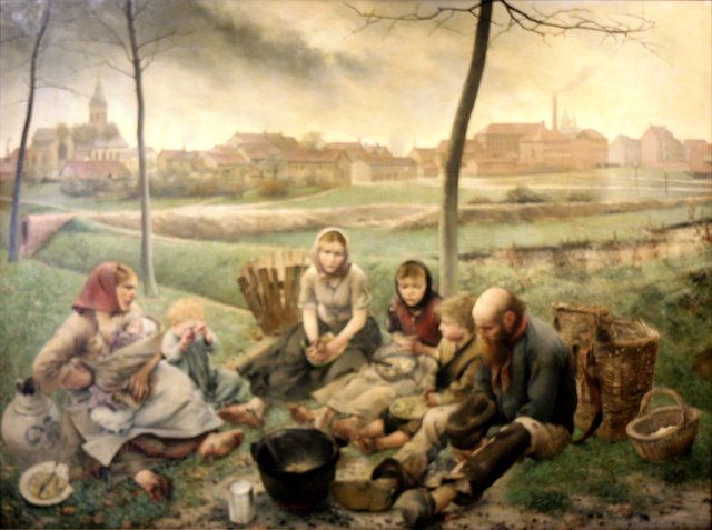 The chalk sellers-At Noon by Léon Frédéric