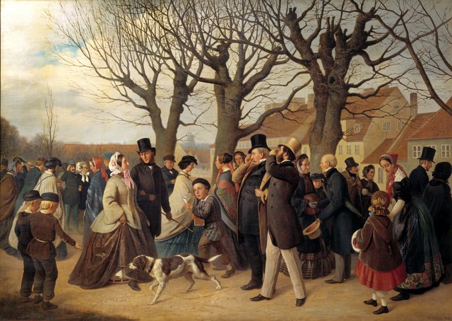Promenading on the Ramparts of Copenhagen on the Evening of a Public Holiday in Spring by Andreas Herman Hunæus