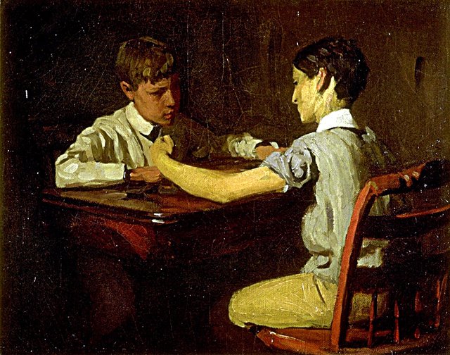 Checker Players by Thomas Pollock Anshutz