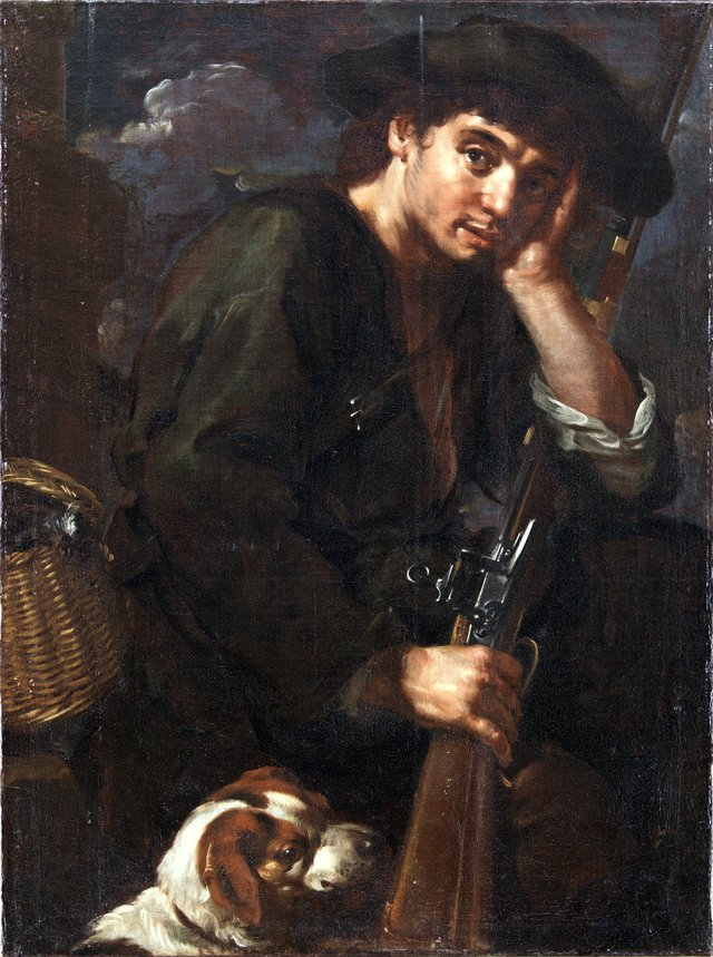 Hunter with his Gun and Dog. (Allegory of "Air") by Bernhard Keil