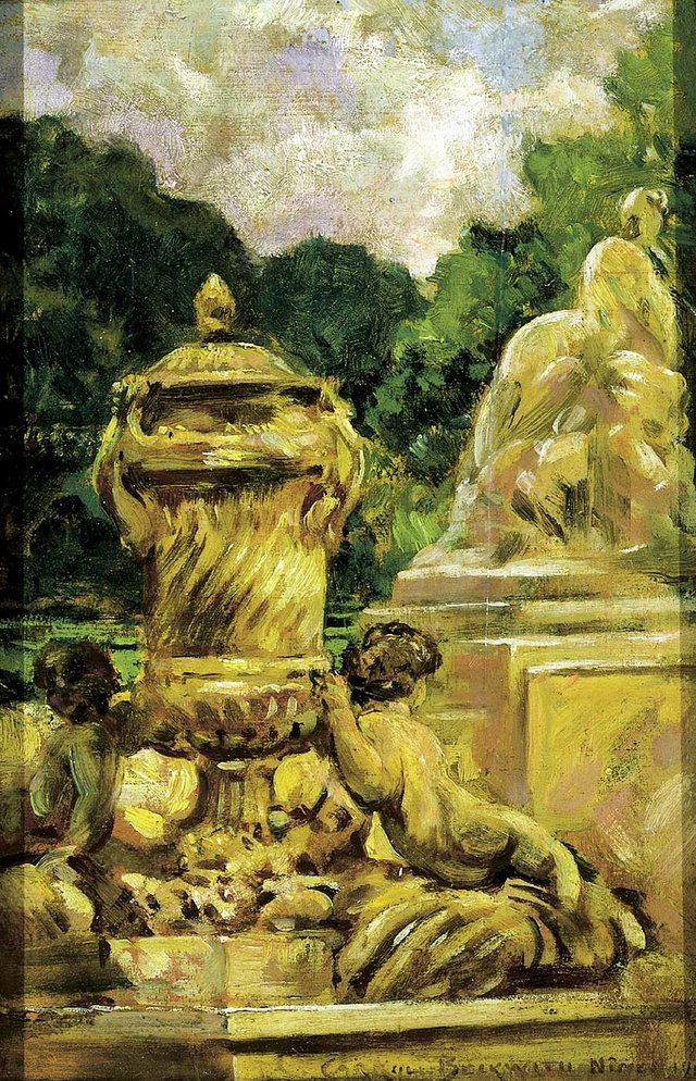 Jardin de la Fontaine at Nîmes, France by James Carroll Beckwith