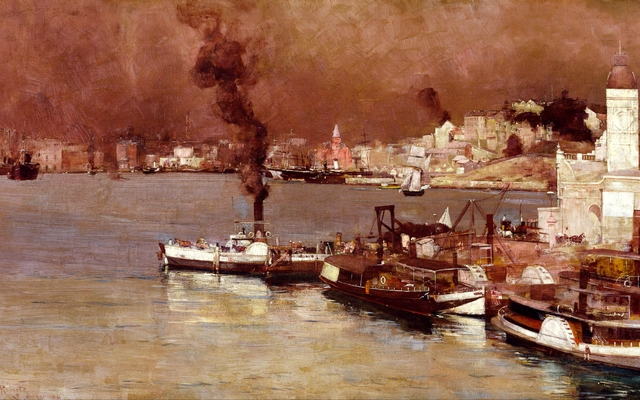 An autumn morning, Milson's Point, Sydney by Tom Roberts
