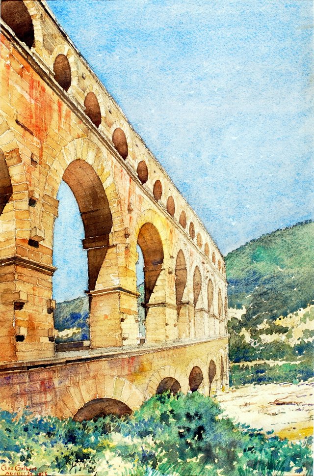 Pont du Gard, France by Cass Gilbert