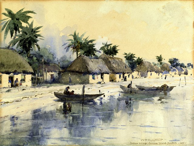 Indian Village, Cozumel Island, Yucatan by William Henry Holmes