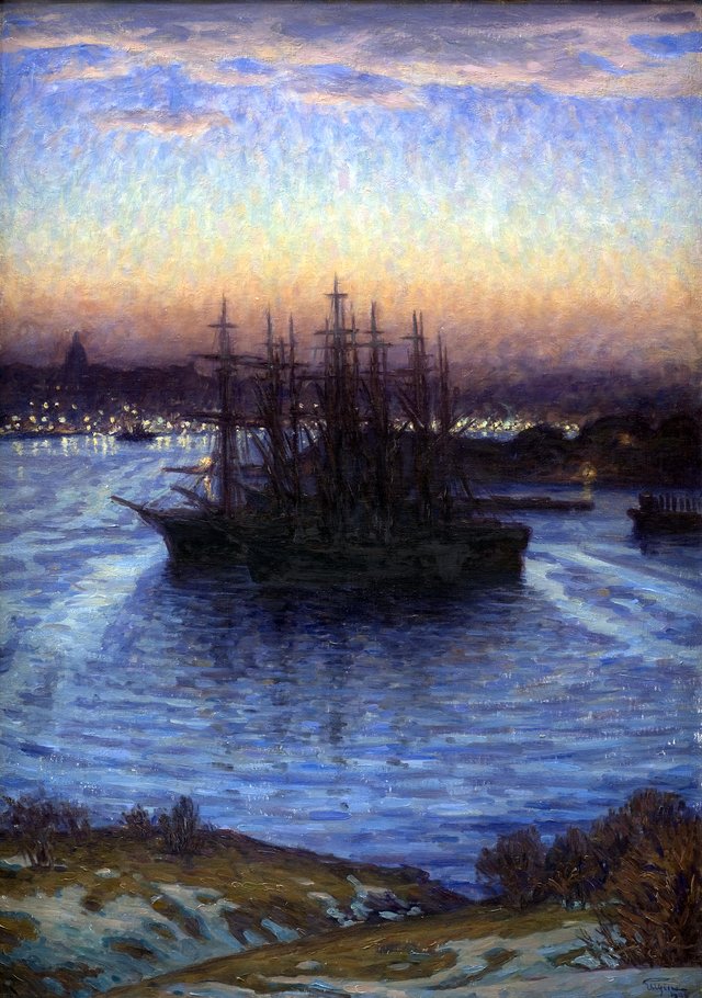 Ships at Anchor. Winter by Prince Eugen, Duke of Närke