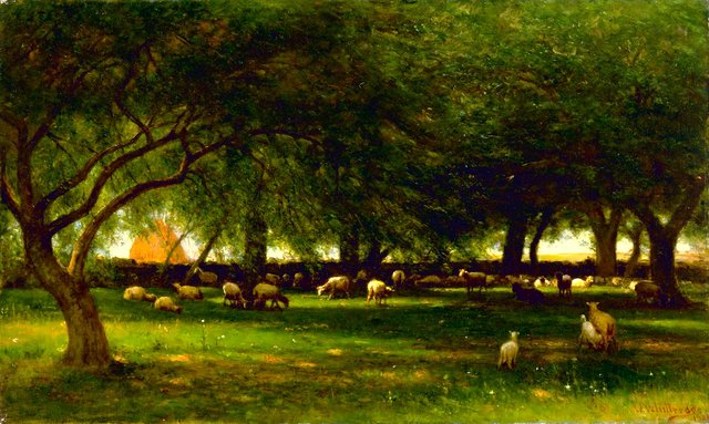 Noon in the Orchard by Worthington Whittredge