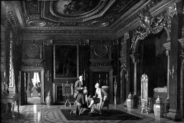 Gustav III's soveværelse på Drottningholm by Heinrich Hansen