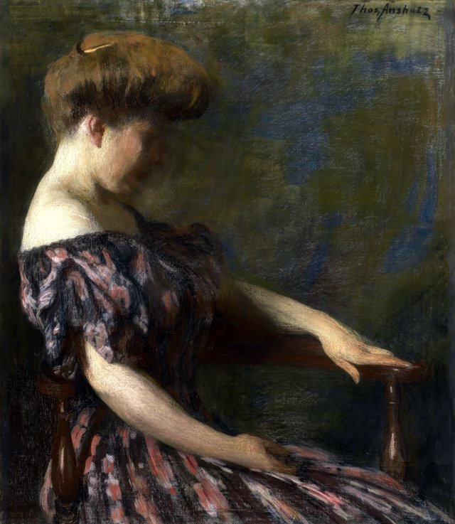 A Flowered Gown by Thomas Pollock Anshutz