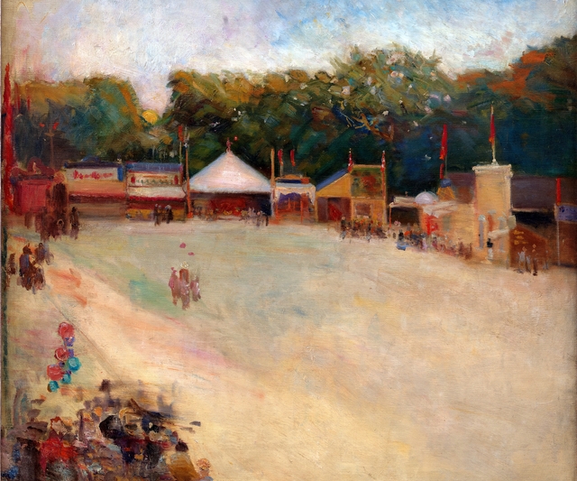 A Summer's Evening at the Fun Fair in the Deer park, North of Copenhagen by Fridolin Johansen