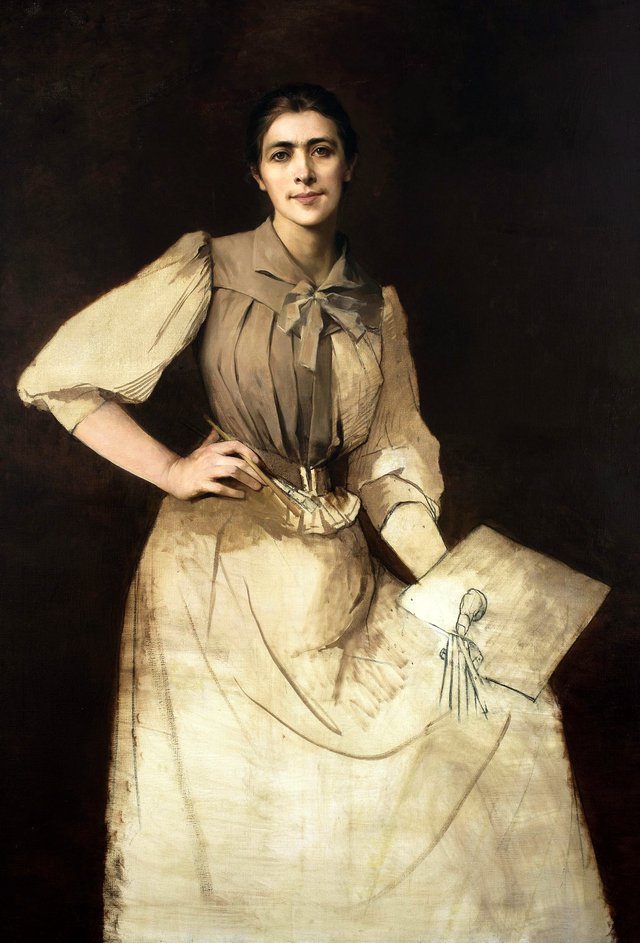 Self-portrait (unfinished) by Anna Bilińska-Bohdanowicz