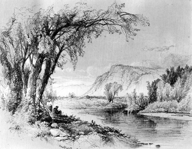 Mountain and River Scene by William Hart