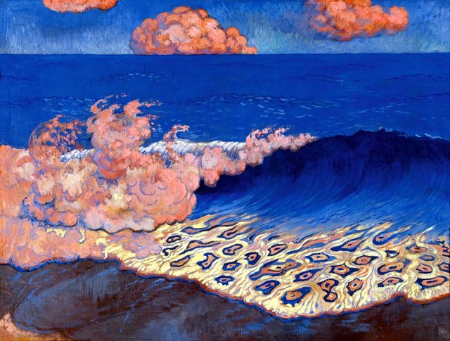 Marine bleue, effet de vague by Georges Lacombe