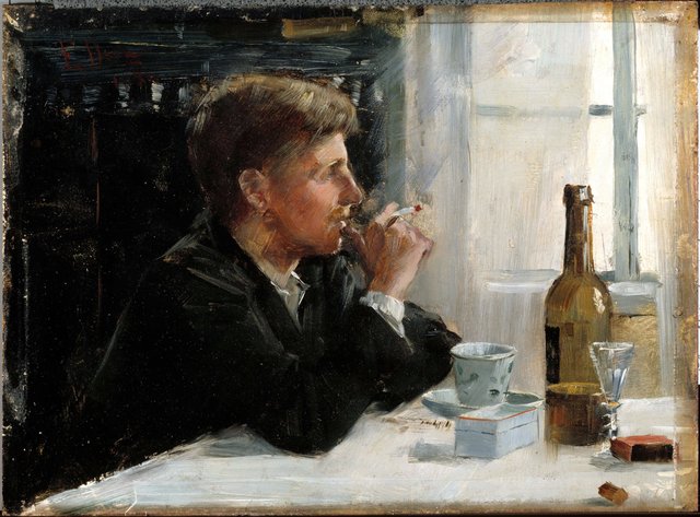 Seated Man at the Table by Elin Danielson-Gambogi