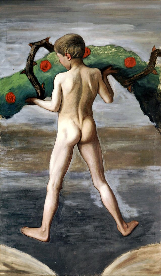 Garland Bearer ; Boy Carrying the Garland of Life by Hugo Simberg