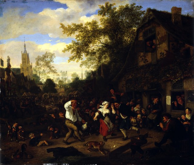 A kermess by Cornelis Dusart
