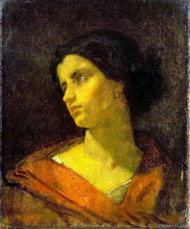Head of a Woman, Study by Thomas Couture