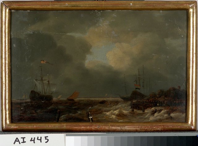 A Dutch Harbour by Nils Blommér