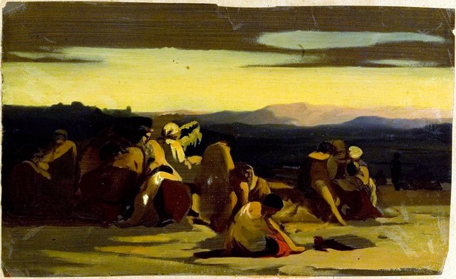 Autiomaa henkilöineen, kompositioluonnos - A I 456-5 - Finnish National Gallery by Nils Blommér