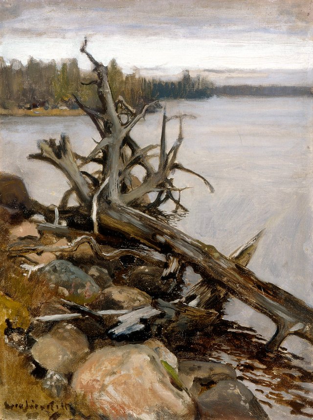 Dead Pine in the Water by Eero Järnefelt
