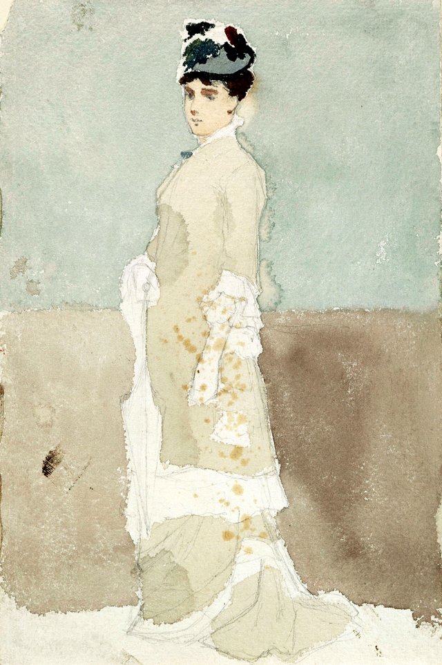 Nainen kävelypuvussa - A III by Albert Edelfelt