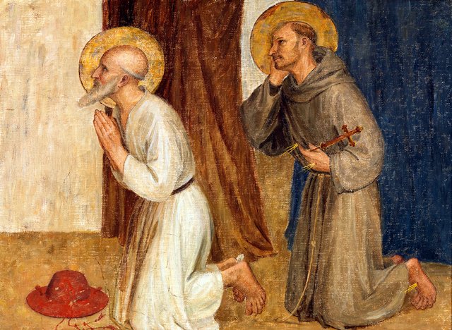 P. Hieronymus ja P. Fransiskus, kopio Fra Angelicon mukaan - A III by Maria Wiik