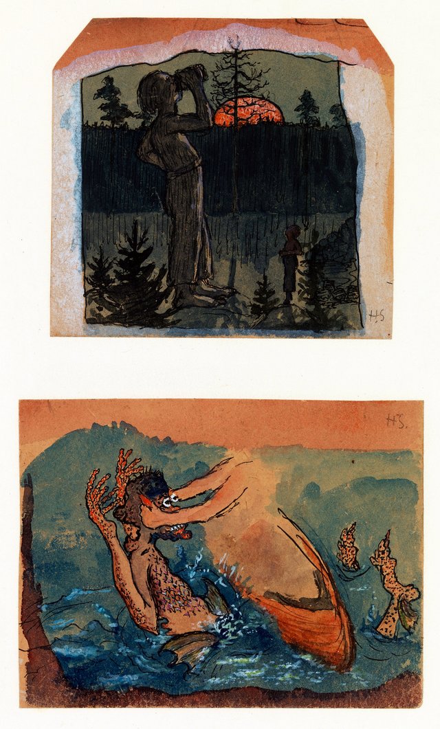 Fantasy 1. A Giant Drinking 2. Ikiturso by Hugo Simberg