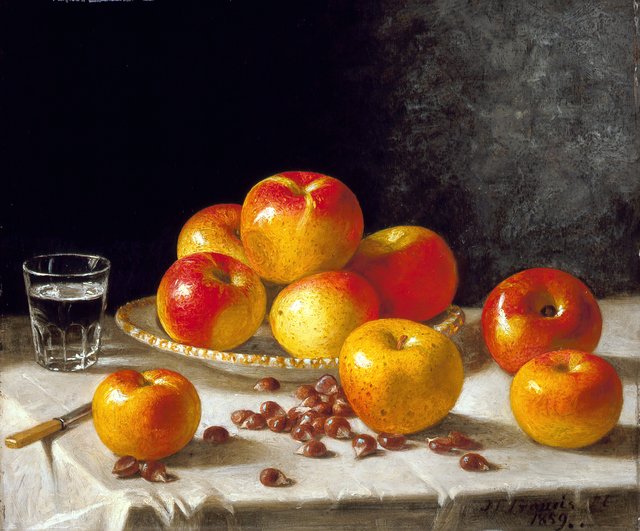 Still Life, Apples and Chestnuts by John F. Francis