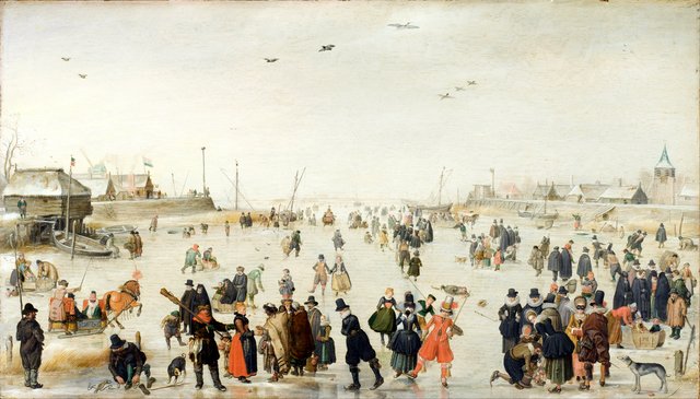 Winter Scene on a Frozen Canal by Hendrick Avercamp