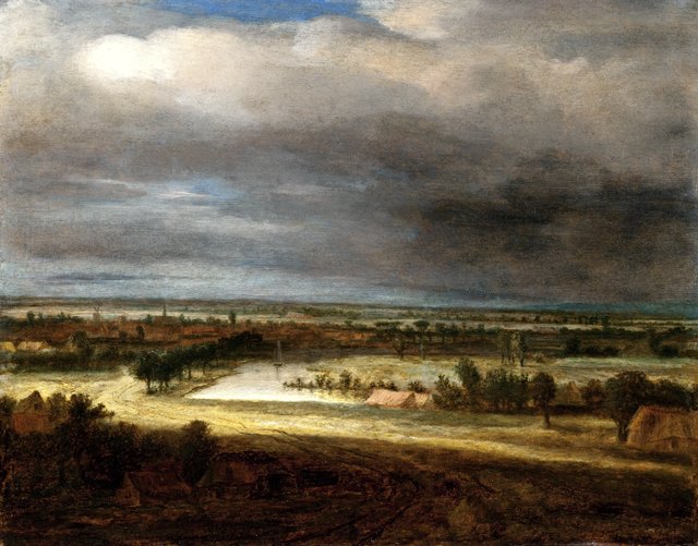Panoramic Landscape with a Village by Philips Koninck