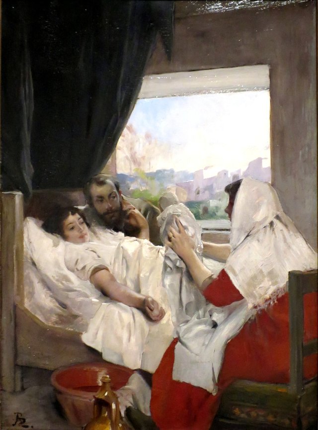 The First Morning (Albert and Charlotte Dubray Besnard and their Son, Robert) by Paul-Albert Besnard